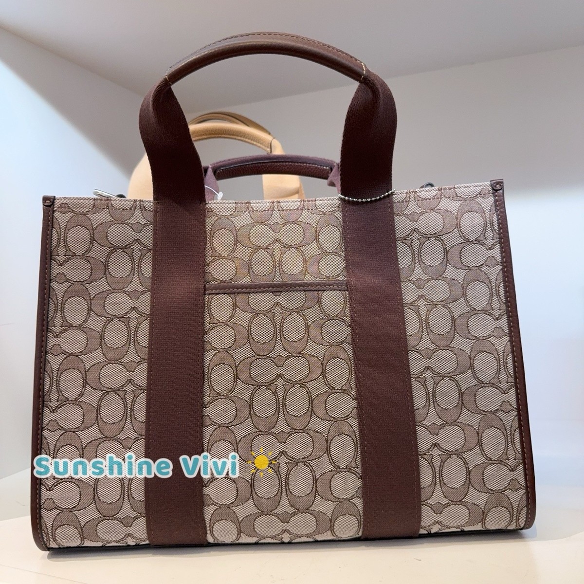 NWT Coach Smith Tote Bag In Signature Jacquard CY367 OAK/MAPLE