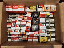 LARGE LOT - 60 Vintage Vacuum Tubes in original boxes-RCA, Sylvania, GE MORE
