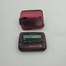 Motorola Flex Pager/Beeper Turn on With belt clip. Maroon color
