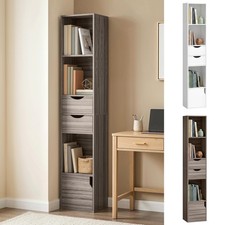 Bookcase with Drawers Adjustable Shelf Bookshelf