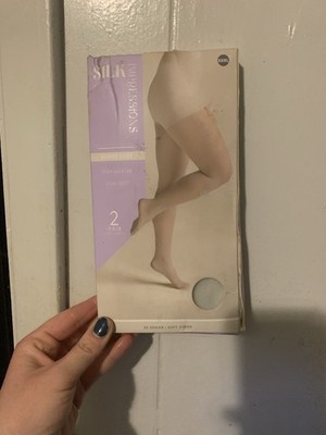 Impressions Silk Sheer Pantyhose XXL Plus Size Brown 20 Denier With Support