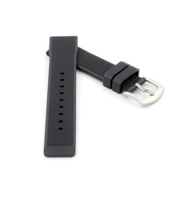 Premium Kautschuk Uhrenarmband Modell Island-S schwarz 22 mm
