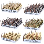 24pcs WW2 Military Figures Set (USA, UK, GER, FRA, SOVIET), DIY Kids Toy Gift
