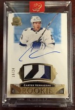 2019-20 The Cup Carter Verhaeghe GOLD ROOKIE AUTO PATCH RPA RC #137  18 /24 READ