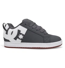 DC Shoes Men's Court Graffik Skate Shoe Grey/White - DC01661065-GRYWHT, Grey/Whi