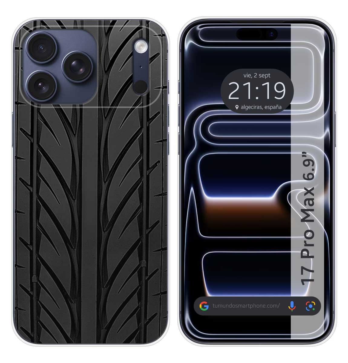 Custodia In Silicone Per Iphone 17 Pro Max (6.9) Design Pneumatico Disegni