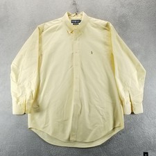 Polo Ralph Lauren Shirt Mens 16.5 32/33 Yellow Yarmouth Oxford Button Down