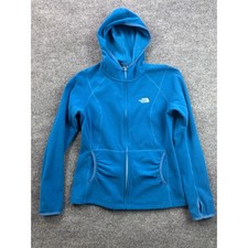 The North Face Fleece Hoodie Womens Medium Blue Full Zip Thumbholes Jacket