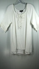 NAIF Dress Women's L White Mini Crochet Detail Boho Hippie Beachy Resort Wear