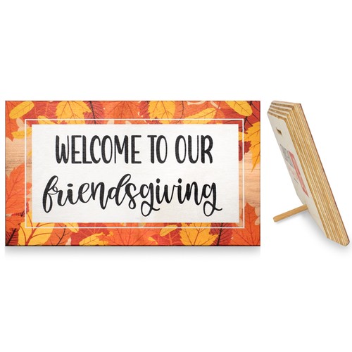 Welcome to Our Friendsgiving Sign, Friends Giving Decorations, Fall Decor - Picture 9 of 10