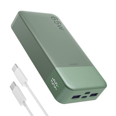 JUOVI Power Bank 65W 20000mAh Laptop Portable Charger, PD QC Fast 65W, Green