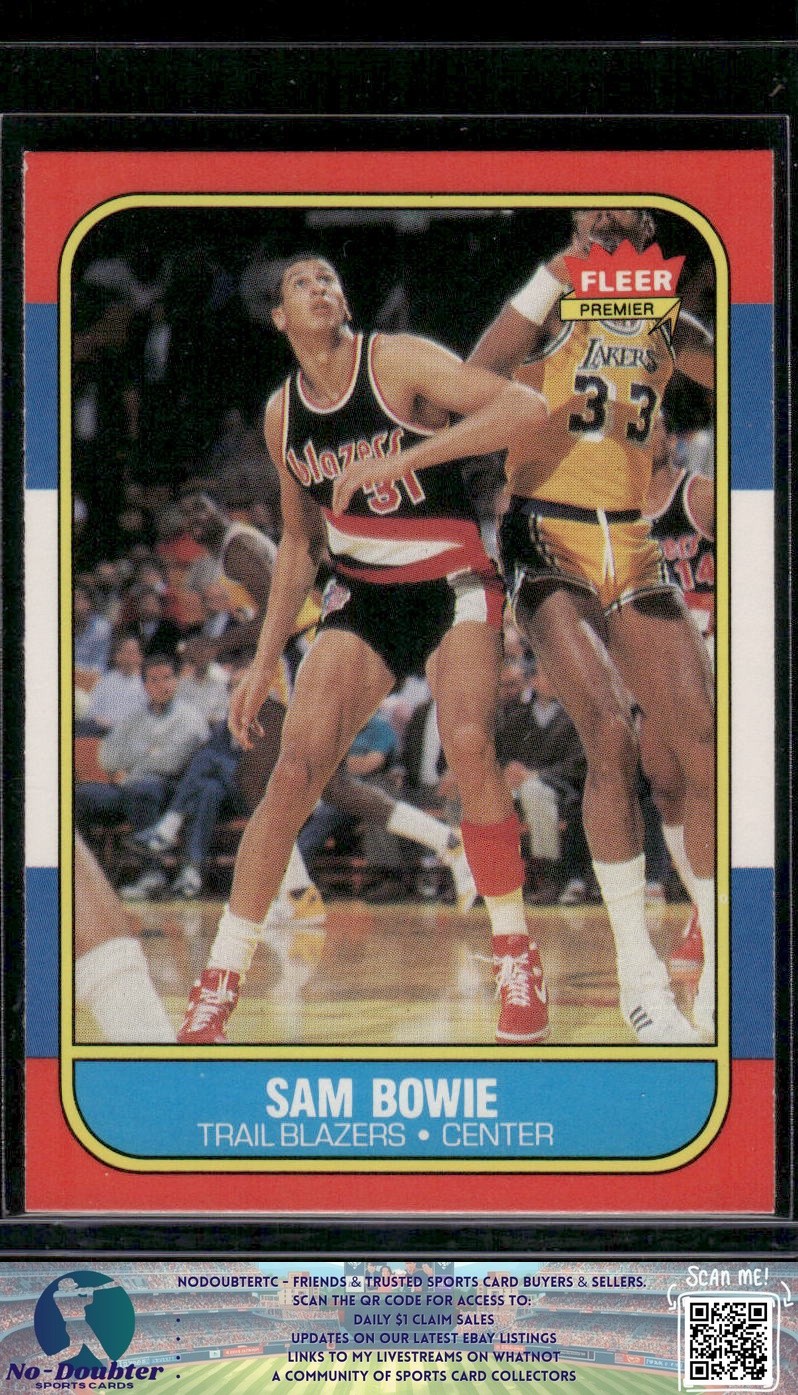 1986-87 Fleer #13 Sam Bowie Portland Trail Blazers NM PO.86