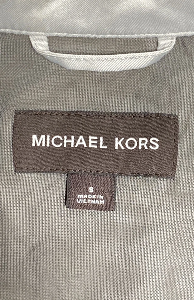 Michael Kors Men's Light Gray Racer Moto Full Zip Jacket Size S - Image 3 of 4