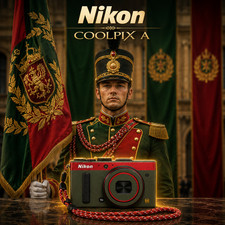 Einzigartig:  Nikon Coolpix A - in grün/rote...