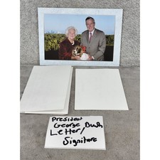 George HW Bush Signed Letter 2007 Barbara Bush Christmas Card MD Anderson 2006