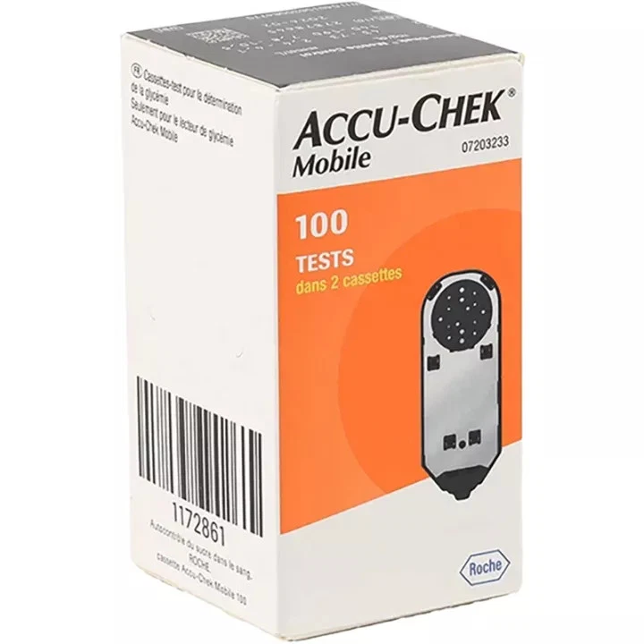 2 casetes Accu-Chek Mobile monitoreo de azúcar en la sangre (100 pruebas)