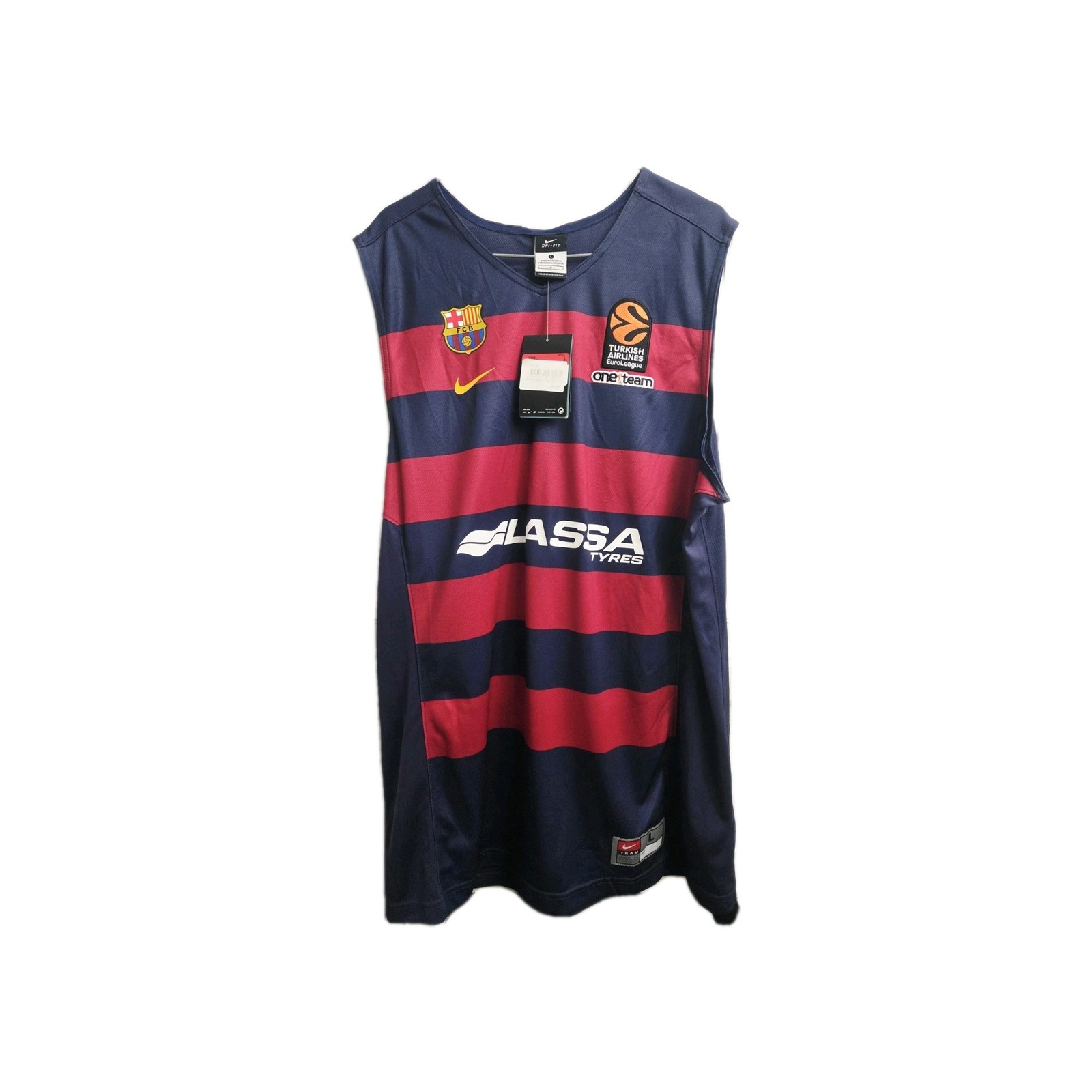 Maillot Basket FC Barcelona Euroleague Nike Bleu Neuf Taille L Homme