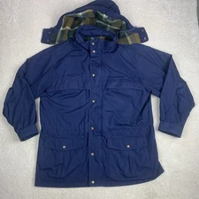 Eddie Bauer Flannel Wool Lined Mountain Parka Field Jacket Men's Sz Large