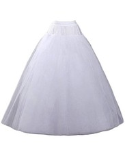 Plus Size 4-Layer Hoopless A-Line Petticoat Crinoline Underskirt Polyester ...