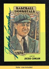 JSA Certified 1980-87 SSPC Baseball Immortals Jocko Conlan #143 COA Auto HOF 0q3