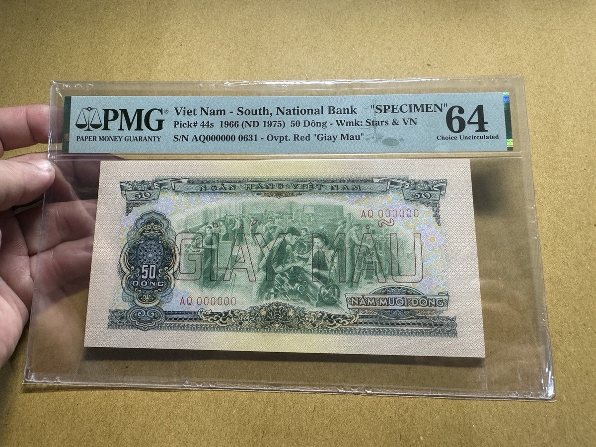 旧貨幣　ベトナム50ドン 1966年 Viet Nam Banknotes P-44S 50 Dong Specimen PMG-64 1966 UNC_LDP Shop
