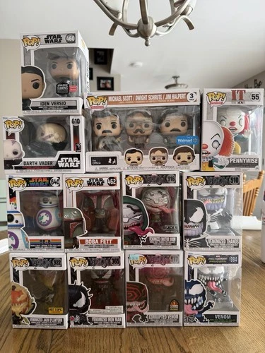 Funko Pop! Lot: Venom, Star Wars, Pennywise, The Office