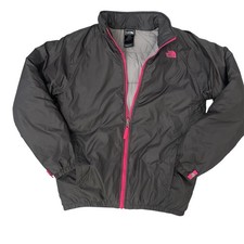 The North Face Girls 14/16 Jacket Gray Pink Full Zip Insulated 14/16 Outdoor