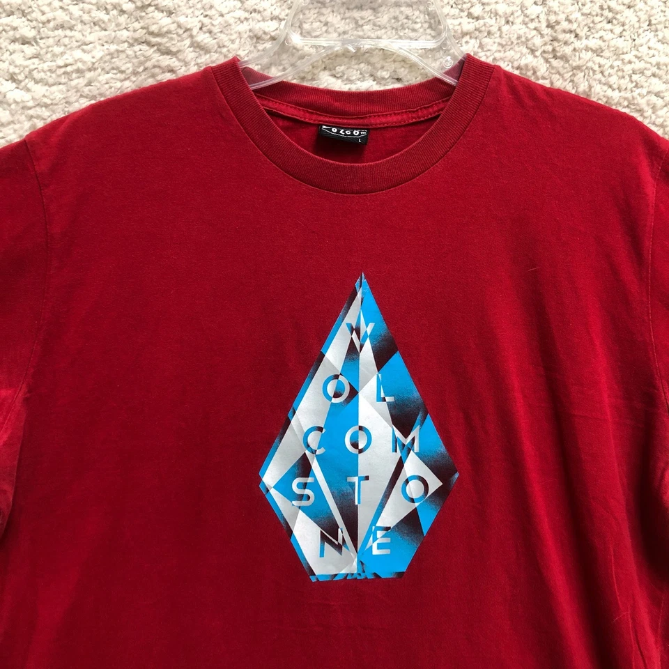 VINTAGE Volcom Shirt Large Adult Red Crewneck Graphic Short Sleeve Tee Mens L - Image 2 of 4