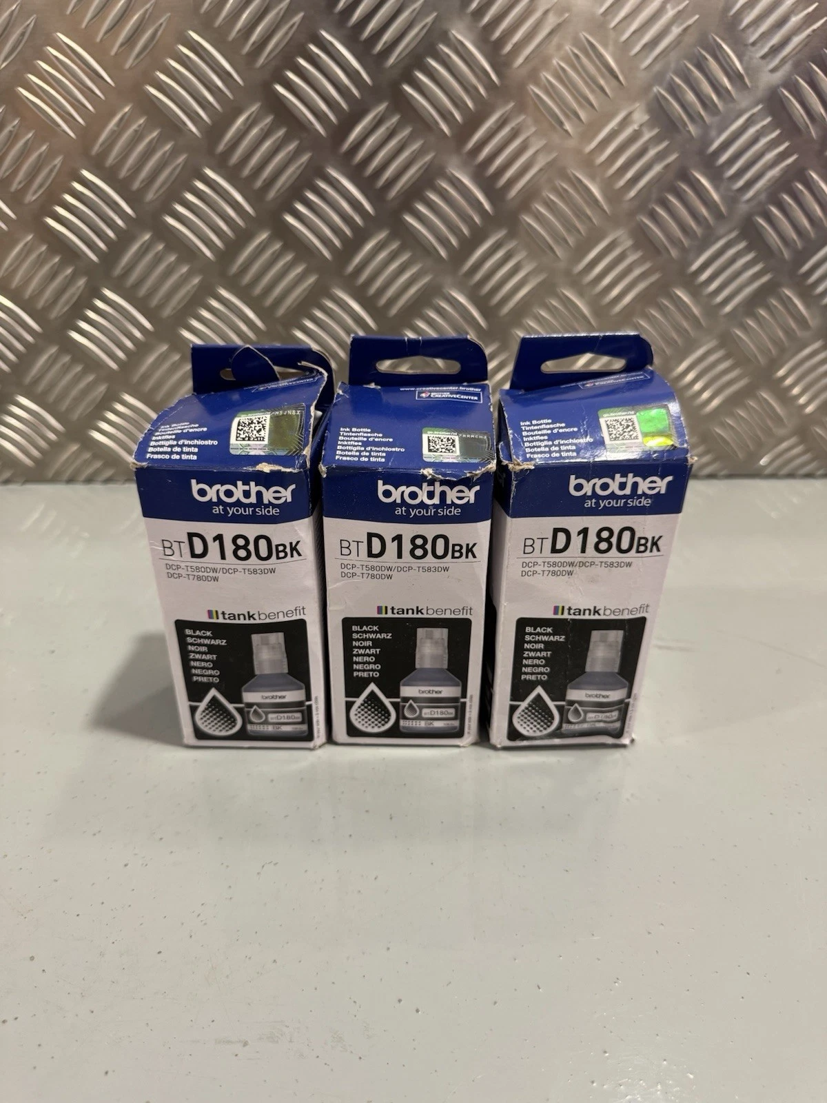 3x Bottles of Genuine Brother BTD180BK Black Ink Bottle Brand New Exp 2028