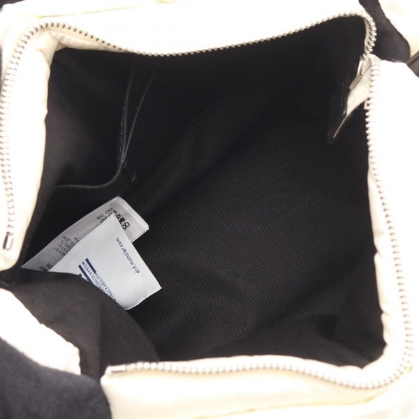 Moncler Mini Caradoc Handbag Nylon Leather Ivory Black Women Used Authentic thumbnail 3