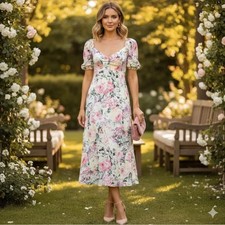 Faithfull The Brand Charlize midi dress, Venissa floral Sz 2