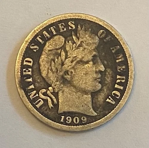1909-d Barber dime low mintage Fine