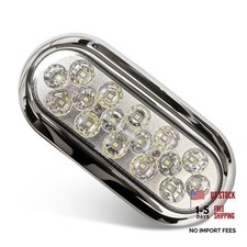 6 inch Oval Truck Side Marker Light 16 LED Trailer Lights Stop Brake Turn White