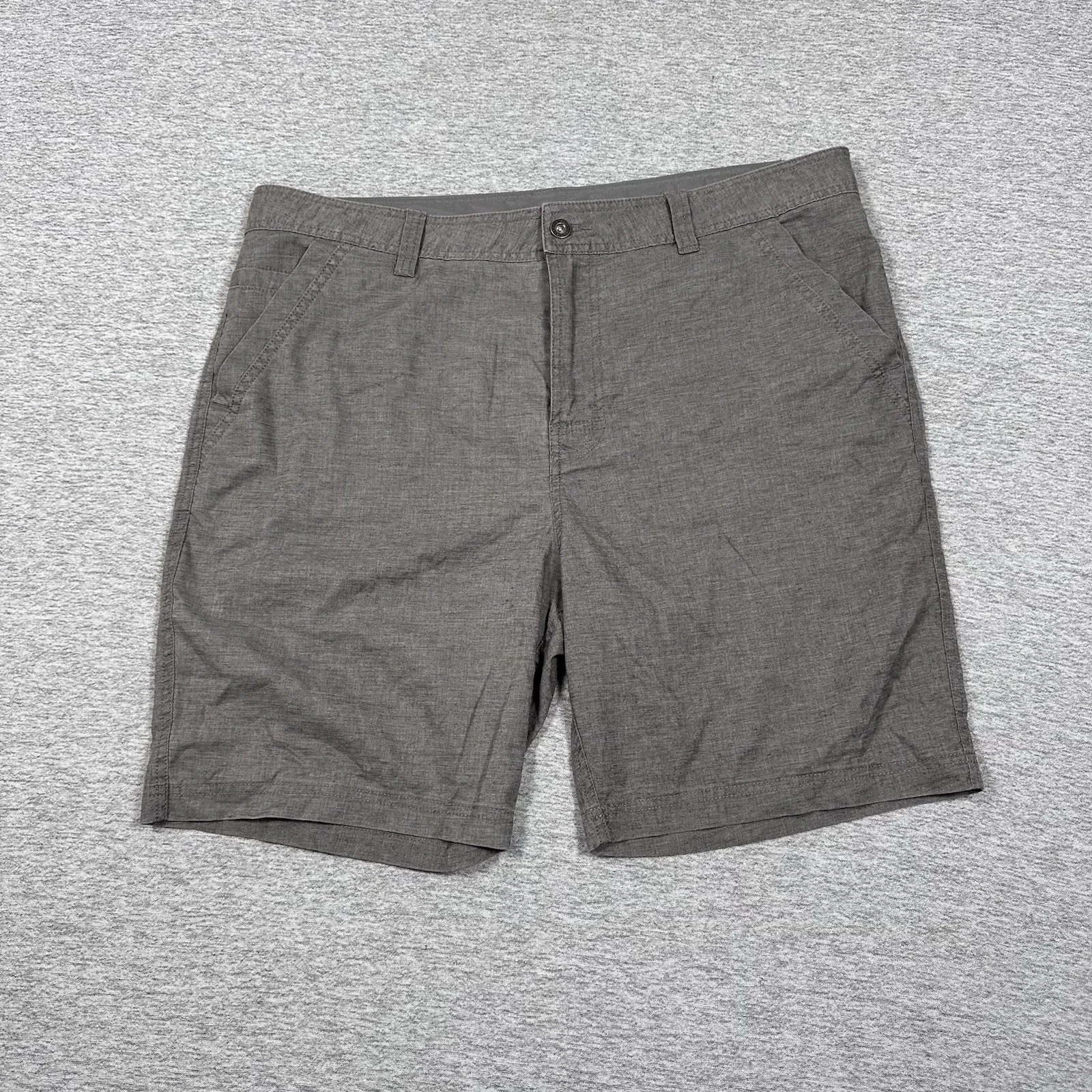 Prana Shorts Mens Size 38 Gray Furrow Hemp Blend Stretch Outdoor Hiking Travel