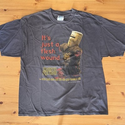 Vintage Monty Python 2001 T-Shirt its just a flesh wound  (Gray - XL)