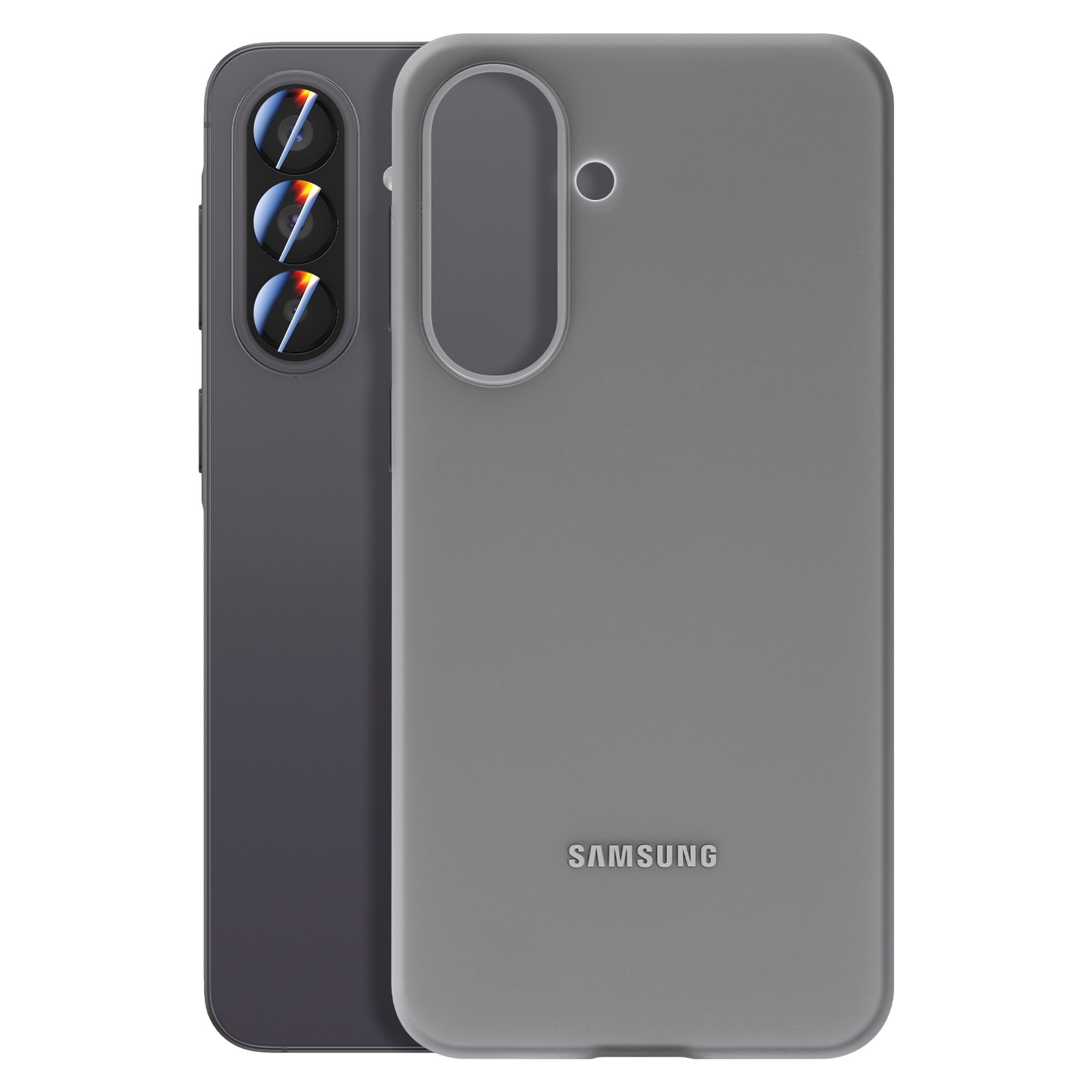 Coque silicone lisse Galaxy A57 gris étui de protection souple anti-rayure