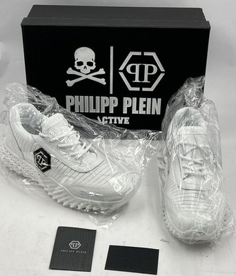 PHILIPP PLEIN RUNNER HEXAGON LABS USC0079 PTE003N LOW-TOP SNEAKERS WHITE SIZE 40