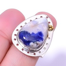 Sodalite - Minas Gerais Handmade 925 Sterling Silver Ring s.8.5 R1360-4