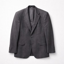 Lands' End Men's Gray Solid Blazer Single-Breasted 2-Button 42 Long