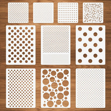 Dots Stencils, 10 Pcs Mixed Media Assorted Size Polka Dot Stencils Repeating Reu