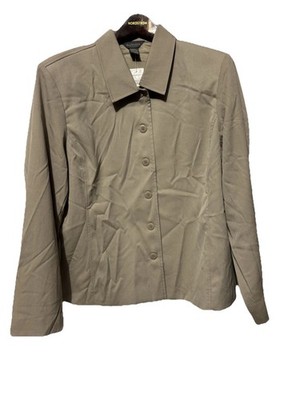 Van Heusen Women s XL New Tan Jacket Shirt Button Up Long Sleeve 