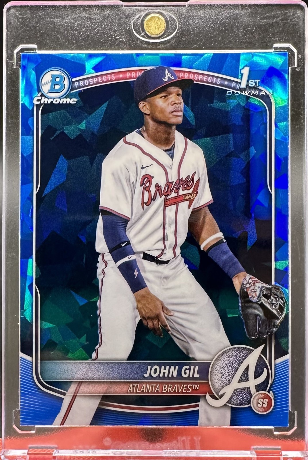 John GIL 1st Sapphire 2025 Bowman Chrome Sapphire Atlanta Braves #BCP-172