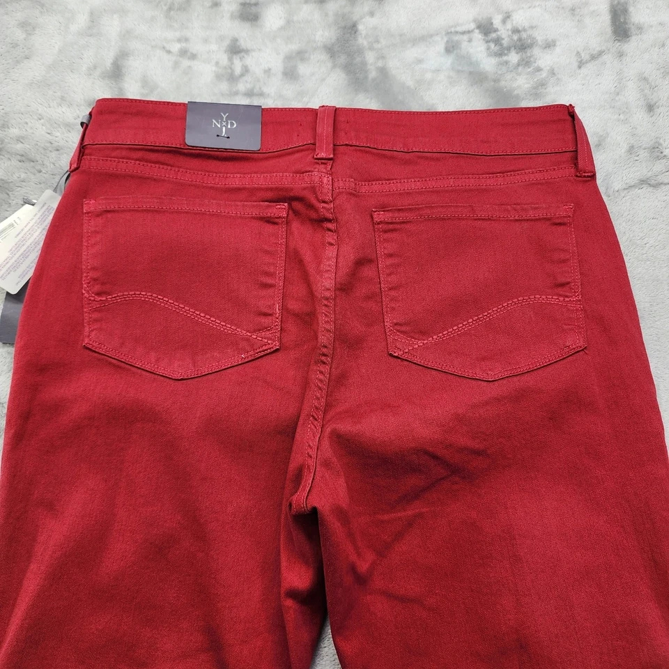 NOVO NYDJ Jeans Feminino 12P PETITE Vermelho Clarissa Tornozelo Cintura Média Skinny Stretch Denim - Imagem 4 de 4
