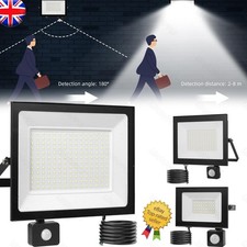 LED Floodlight With PIR Motion Sensor Outdoor Garden Security Lights Waterproof