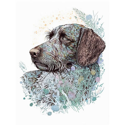 Deutscher Drahtkopf Zeiger Hund Geist Tier XL Wandbild Leinwand Poster Druck riesig