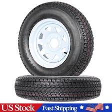 2pcs St17580d13 Trailer Tires 175 80 13 Tire 5 Lug Rims Load Range C 6pr Tires