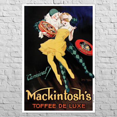 Poster Mackintosh s Toffee De Luxe, 1930 | 23x34'' Big size A1 | Old candy ad