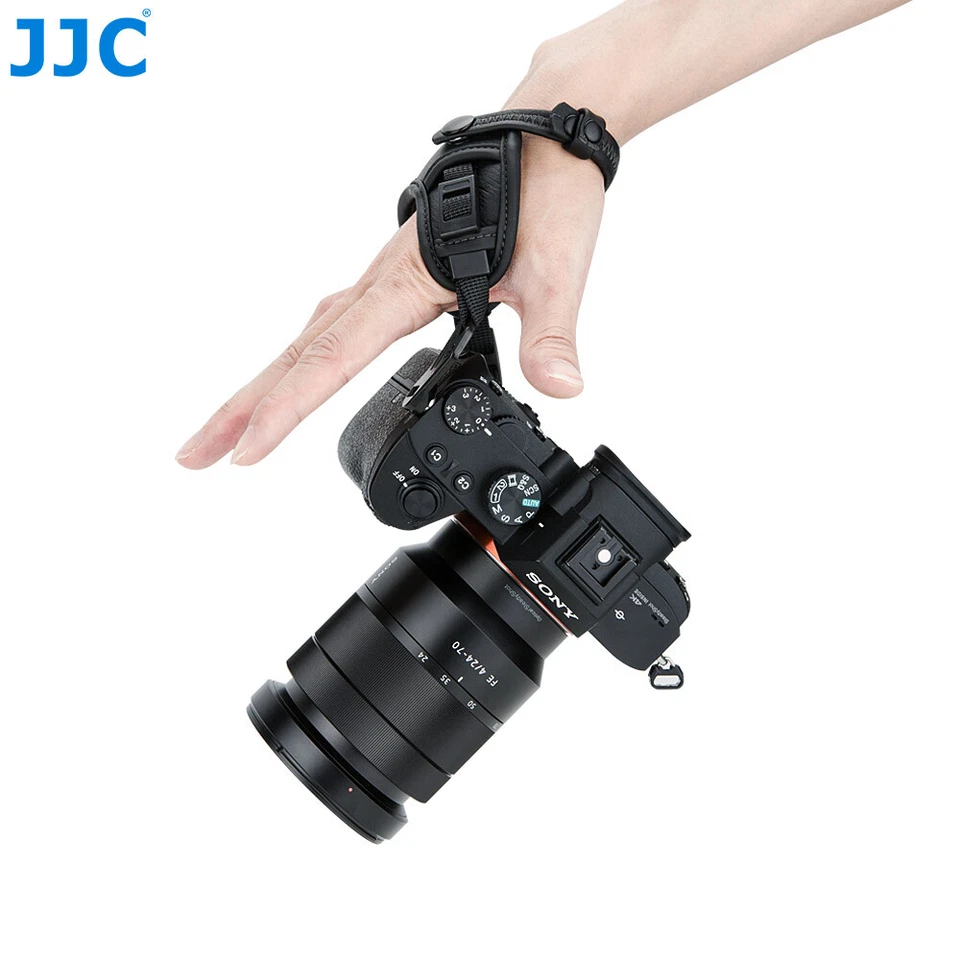 JJC Leather Hand Strap Grip W Arca QR Plate for Canon EOS R RP R5 R6 Mirrorless - Image 3 of 4