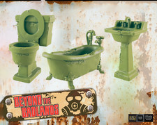 Ruined Bathroom Set - Post-Apocalyptic - 32mm - EC3D Designs RPG/Diorama Figure