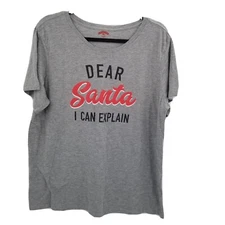Holiday Times XXL graphic t-shirt womens Dear Santa I can Explain funny humor